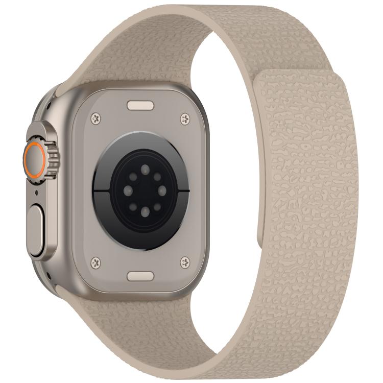 For Apple Watch 42mm / 41mm / 40mm / 38mm Litchi Texture Magnetic Silicone Watch Band
