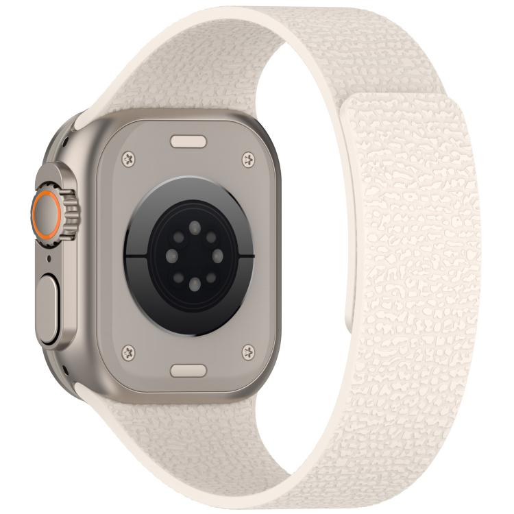 For Apple Watch 42mm / 41mm / 40mm / 38mm Litchi Texture Magnetic Silicone Watch Band