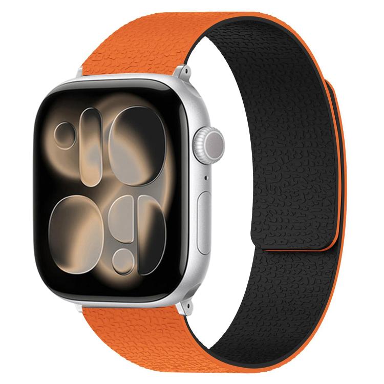 For Apple Watch 42mm / 41mm / 40mm / 38mm Litchi Texture Magnetic Silicone Watch Band