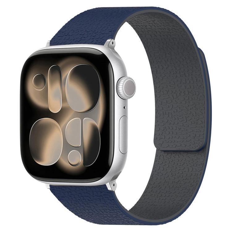 For Apple Watch 42mm / 41mm / 40mm / 38mm Litchi Texture Magnetic Silicone Watch Band