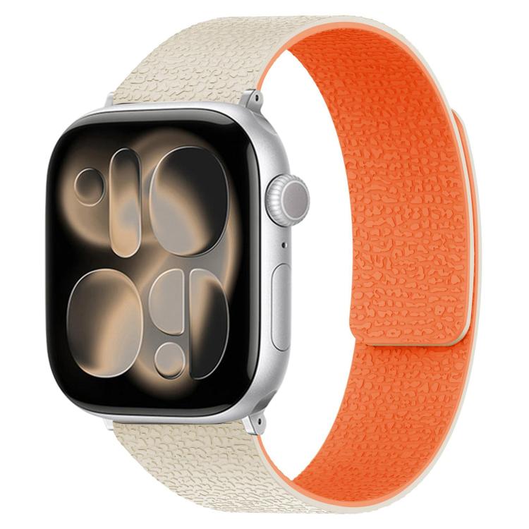 For Apple Watch 42mm / 41mm / 40mm / 38mm Litchi Texture Magnetic Silicone Watch Band