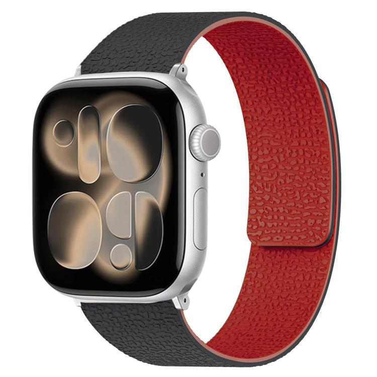 For Apple Watch 42mm / 41mm / 40mm / 38mm Litchi Texture Magnetic Silicone Watch Band