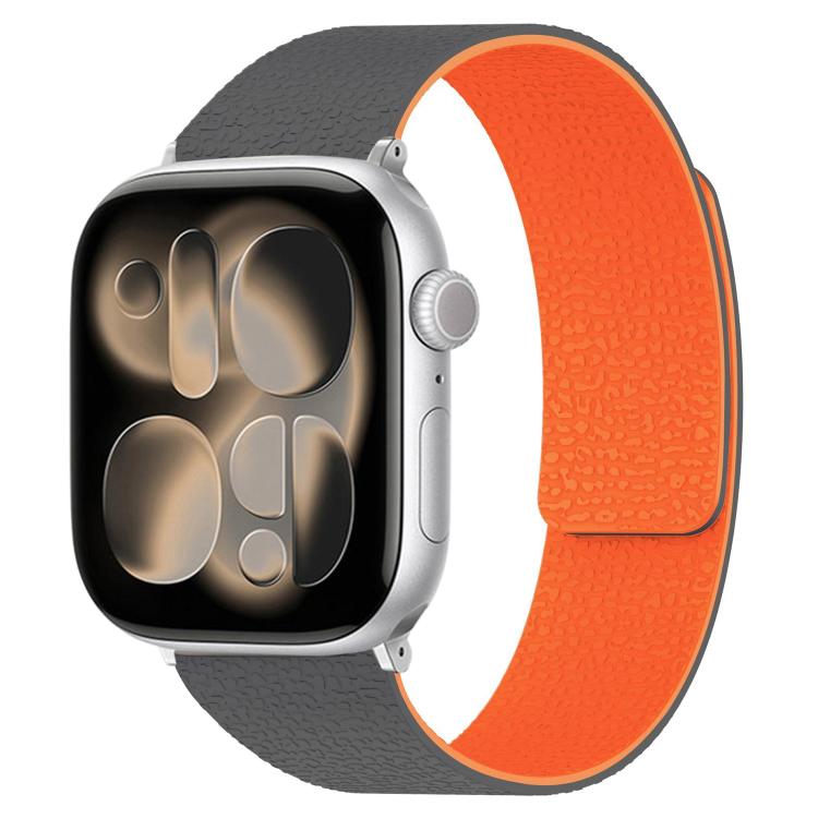For Apple Watch 42mm / 41mm / 40mm / 38mm Litchi Texture Magnetic Silicone Watch Band
