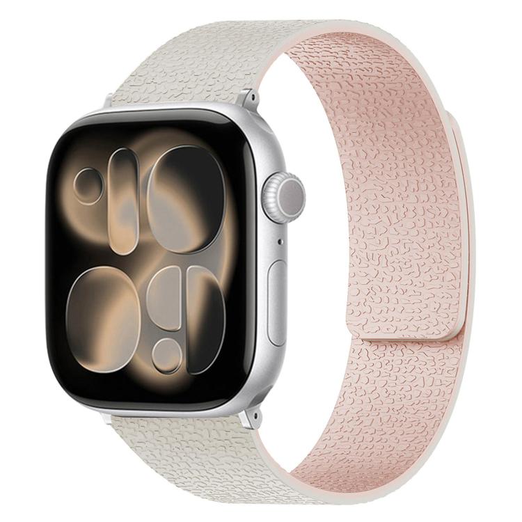 For Apple Watch 42mm / 41mm / 40mm / 38mm Litchi Texture Magnetic Silicone Watch Band
