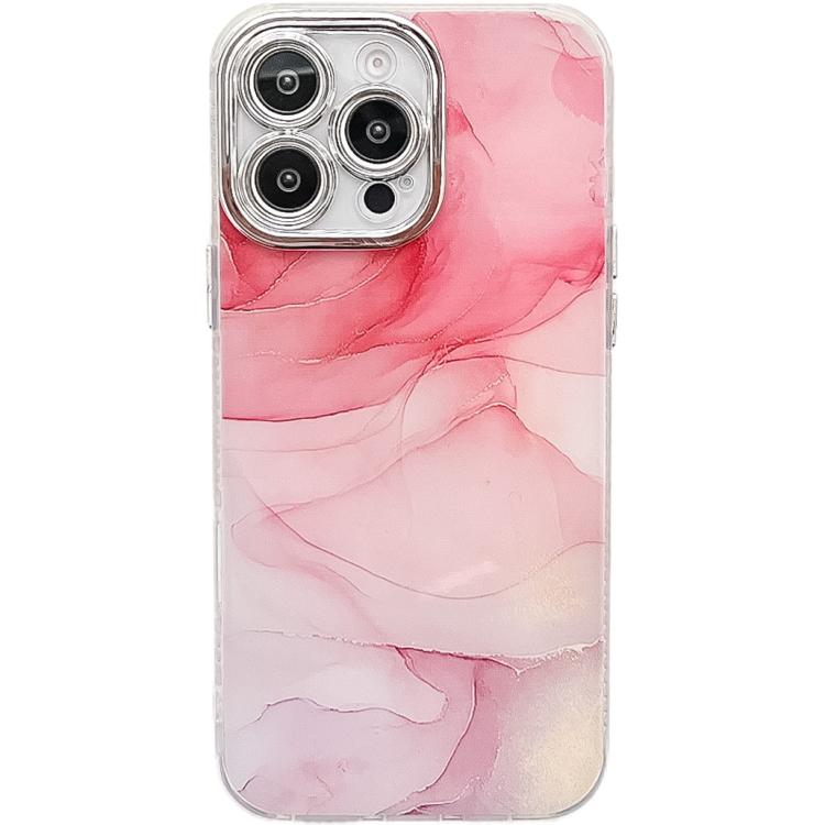 For iPhone 14 Pro Electroplated Marble Texture Phone Case
