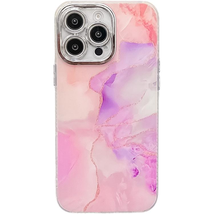 For iPhone 14 Pro Max Electroplated Marble Texture Phone Case