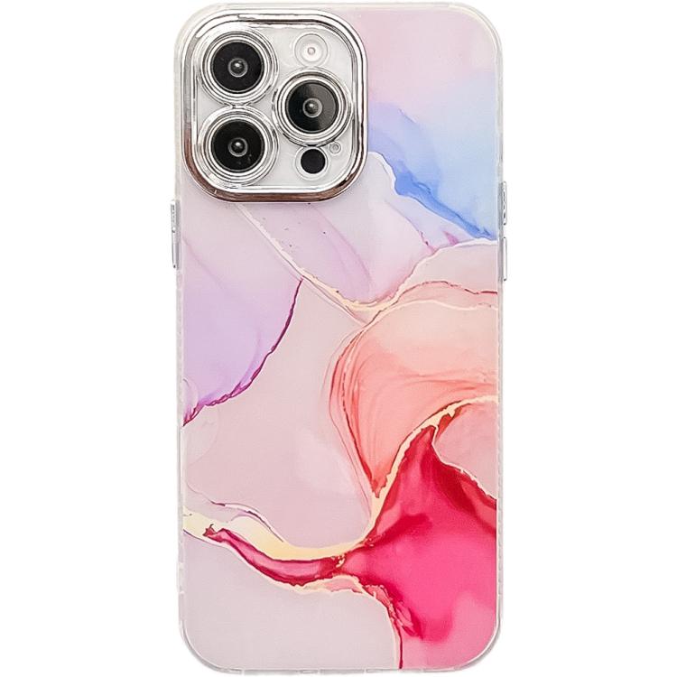For iPhone 14 Pro Max Electroplated Marble Texture Phone Case