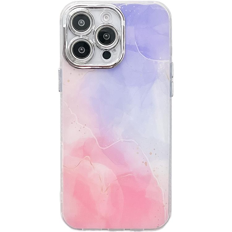 For iPhone 14 Pro Max Electroplated Marble Texture Phone Case