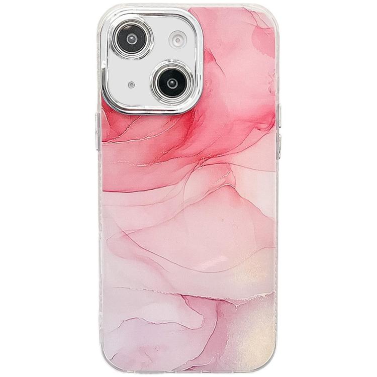 For iPhone 15 Electroplated Marble Texture Phone Case