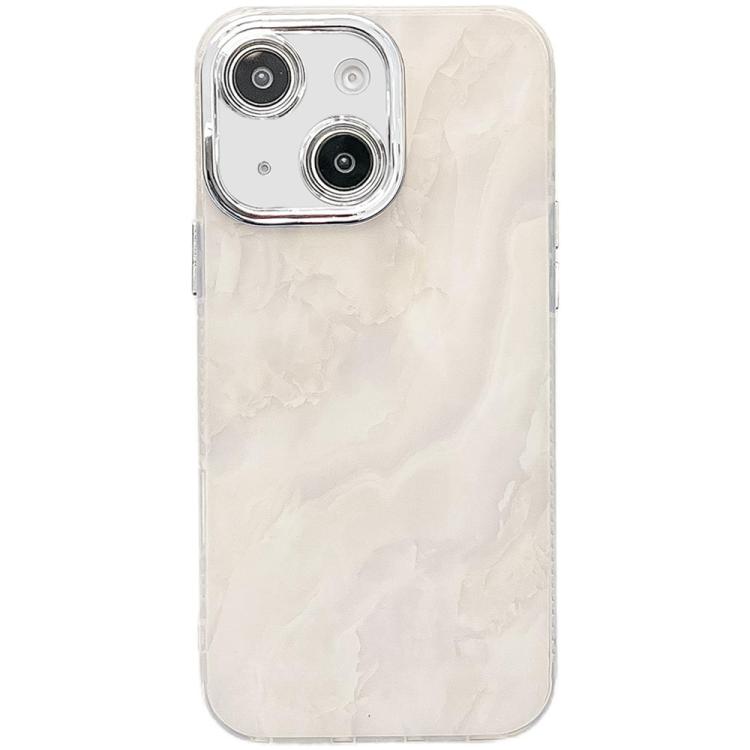 For iPhone 15 Electroplated Marble Texture Phone Case