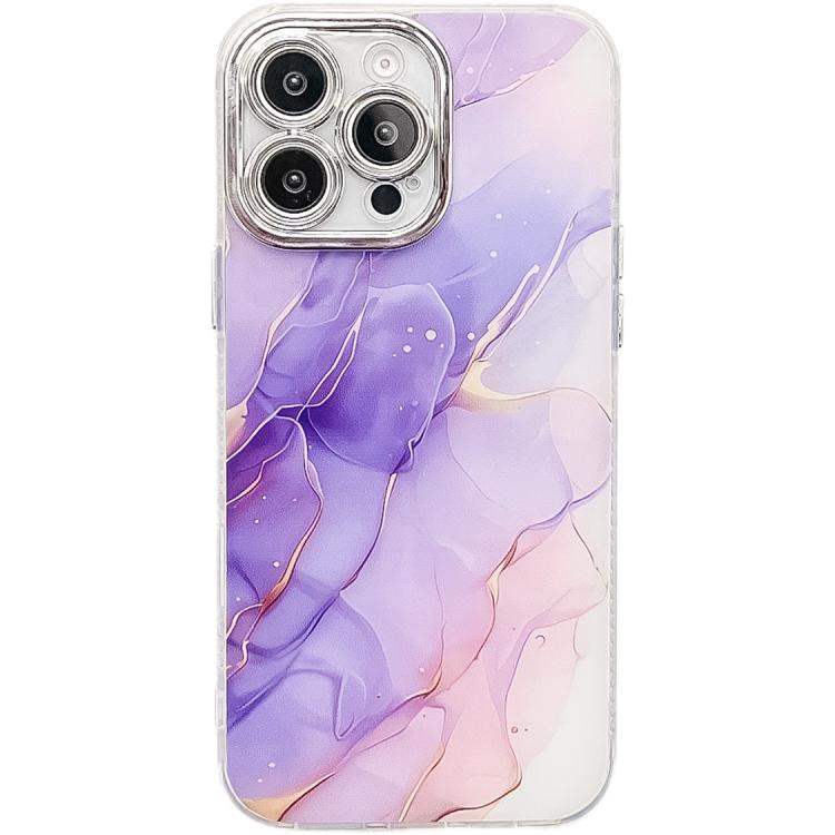 For iPhone 15 Pro Electroplated Marble Texture Phone Case