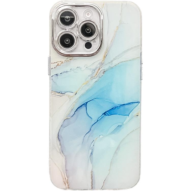 For iPhone 15 Pro Electroplated Marble Texture Phone Case