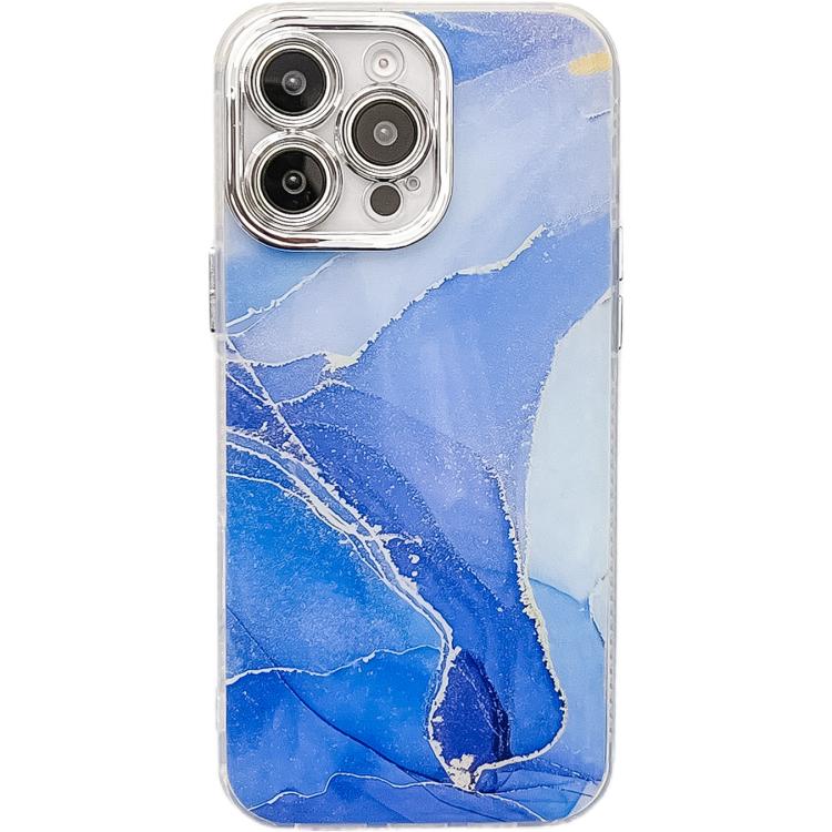For iPhone 15 Pro Electroplated Marble Texture Phone Case
