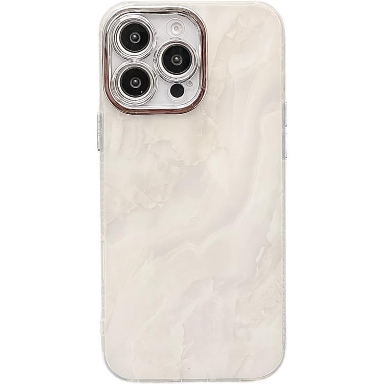 For iPhone 16 Pro Max Electroplated Marble Texture Phone Case