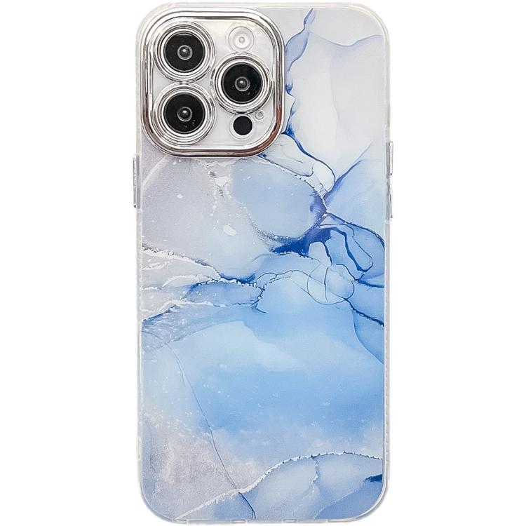 For iPhone 16 Pro Electroplated Marble Texture Phone Case