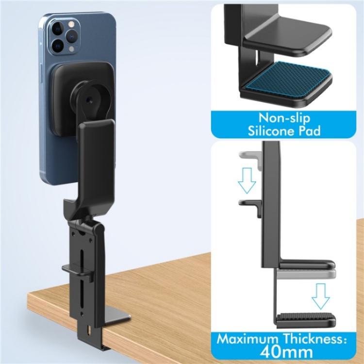 MA-161E Universal Clip-On Lazy Stand Adjustable Desktop Magnetic Phone Holder