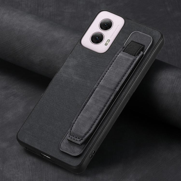 For Motorola Moto G Power 5G 2024 Retro Wristband Holder Leather Back Phone Case