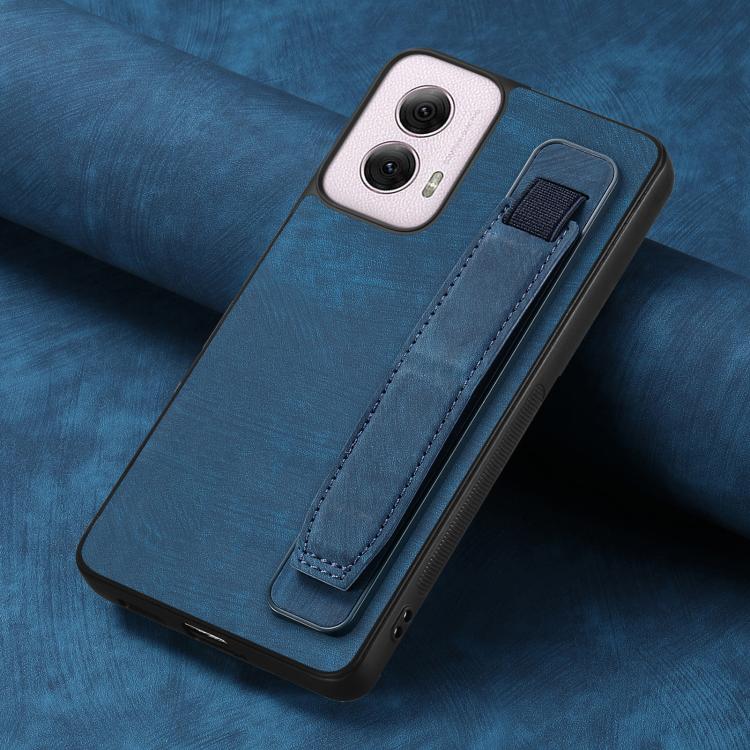 For Motorola Moto G Power 5G 2024 Retro Wristband Holder Leather Back Phone Case