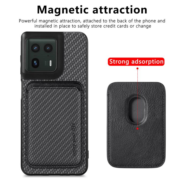 For Motorola Moto Edge 50 Ultra Carbon Fiber Leather Card MagSafe Phone Case