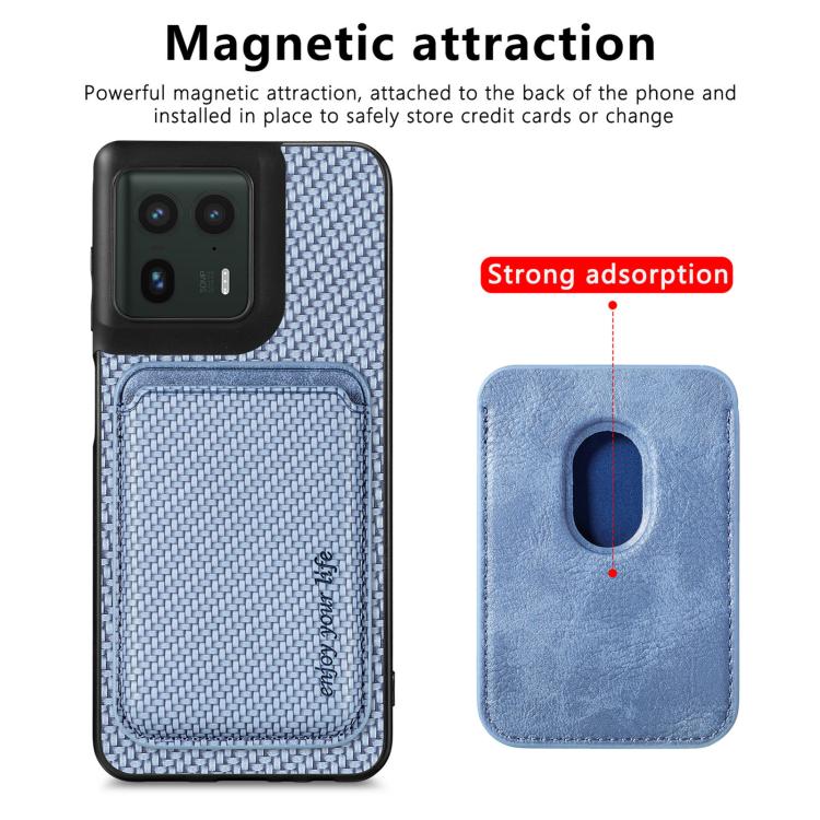 For Motorola Moto Edge 50 Ultra Carbon Fiber Leather Card MagSafe Phone Case