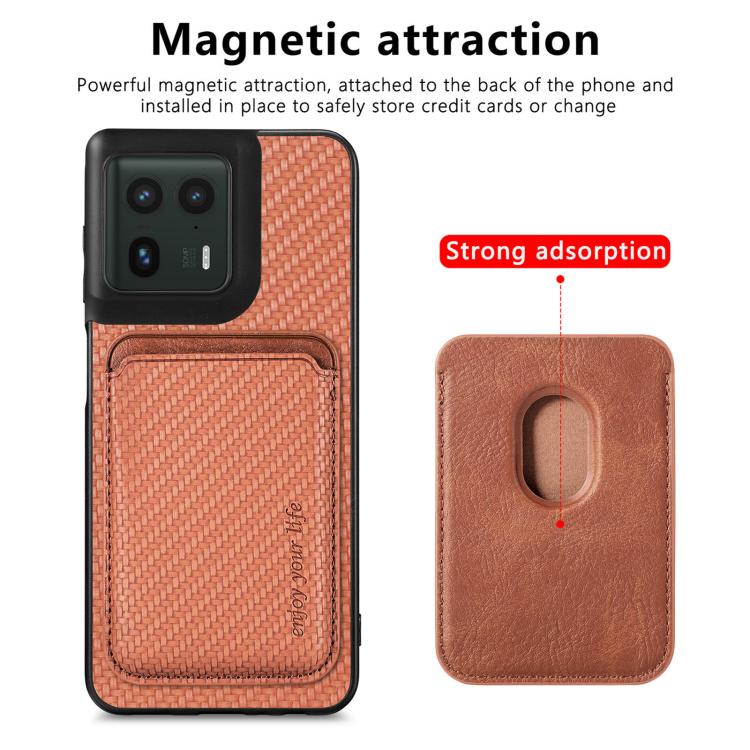 For Motorola Moto Edge 50 Ultra Carbon Fiber Leather Card MagSafe Phone Case