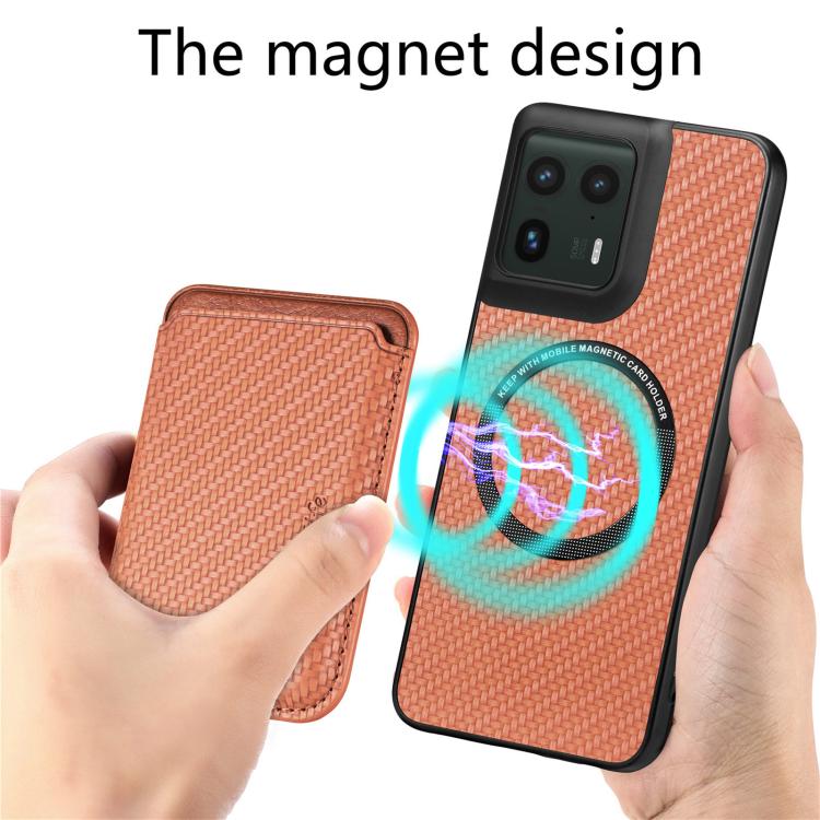 For Motorola Moto Edge 50 Ultra Carbon Fiber Leather Card MagSafe Phone Case