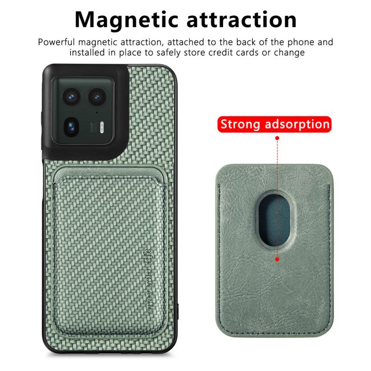 For Motorola Moto Edge 50 Ultra Carbon Fiber Leather Card MagSafe Phone Case