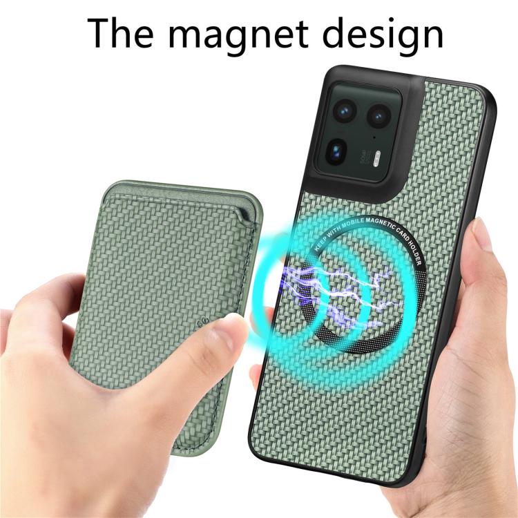For Motorola Moto Edge 50 Ultra Carbon Fiber Leather Card MagSafe Phone Case
