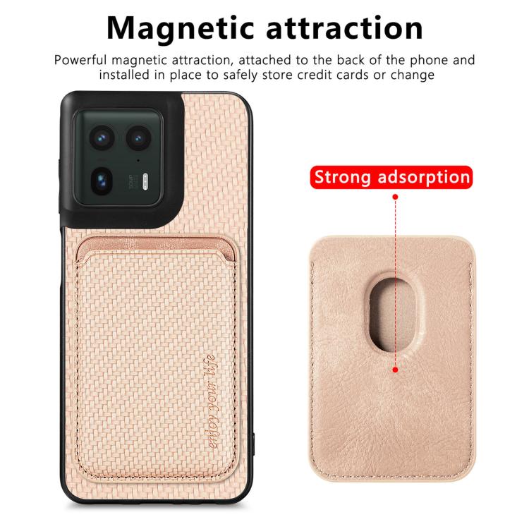 For Motorola Moto Edge 50 Ultra Carbon Fiber Leather Card MagSafe Phone Case