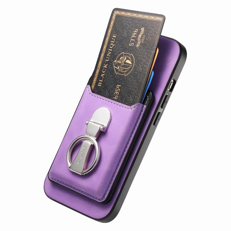 For Huawei Mate 70 Pro Retro Folding Ring Holder Card Bag MagSafe Phone Case