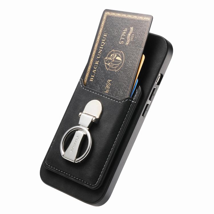 For Huawei Mate 70 Pro Retro Folding Ring Holder Card Bag MagSafe Phone Case