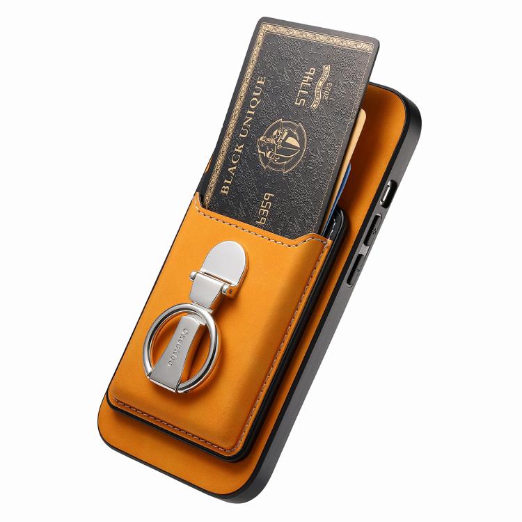 For Huawei Mate 70 Pro Retro Folding Ring Holder Card Bag MagSafe Phone Case