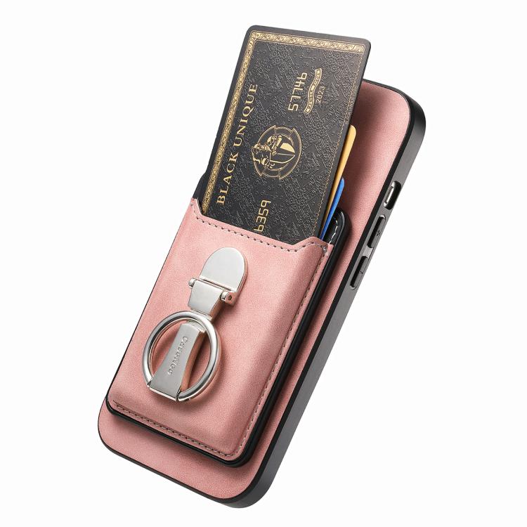 For Huawei Mate 70 Pro Retro Folding Ring Holder Card Bag MagSafe Phone Case