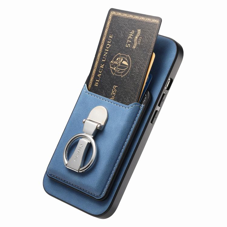 For Huawei Mate 70 Pro Retro Folding Ring Holder Card Bag MagSafe Phone Case