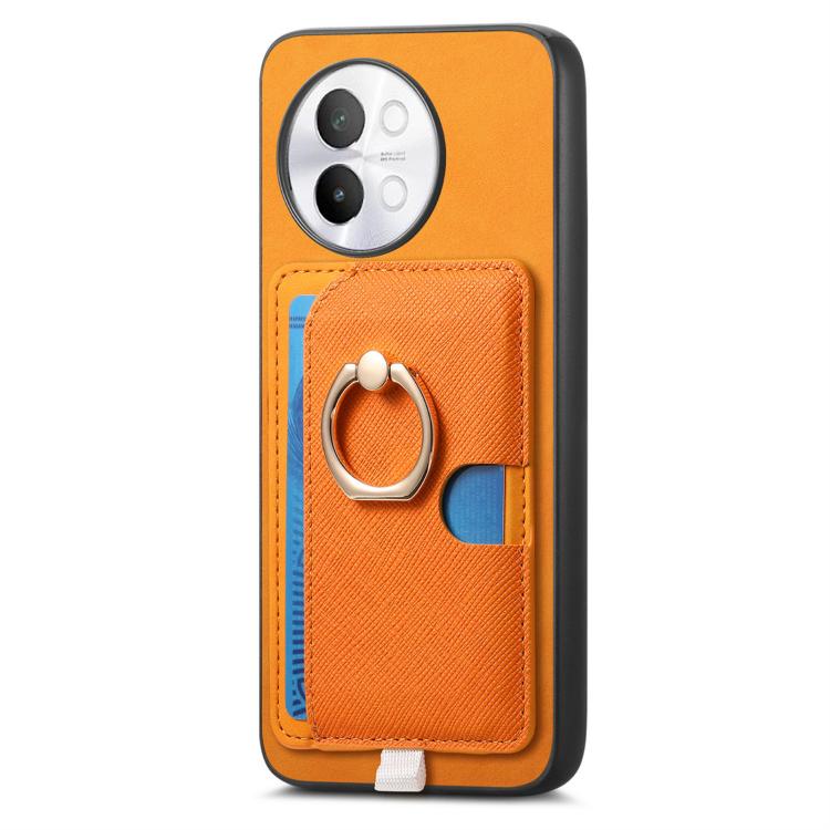 For vivo S18 / S18 Pro 5G Retro Cross Leather Ring Side Insert Card Bag MagSafe Phone Case