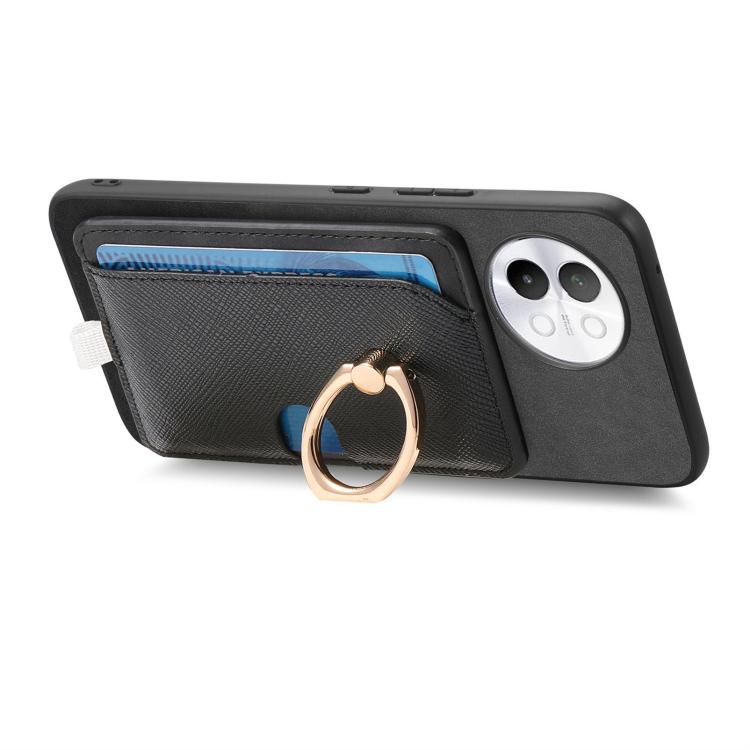 For vivo S18 / S18 Pro 5G Retro Cross Leather Ring Side Insert Card Bag MagSafe Phone Case