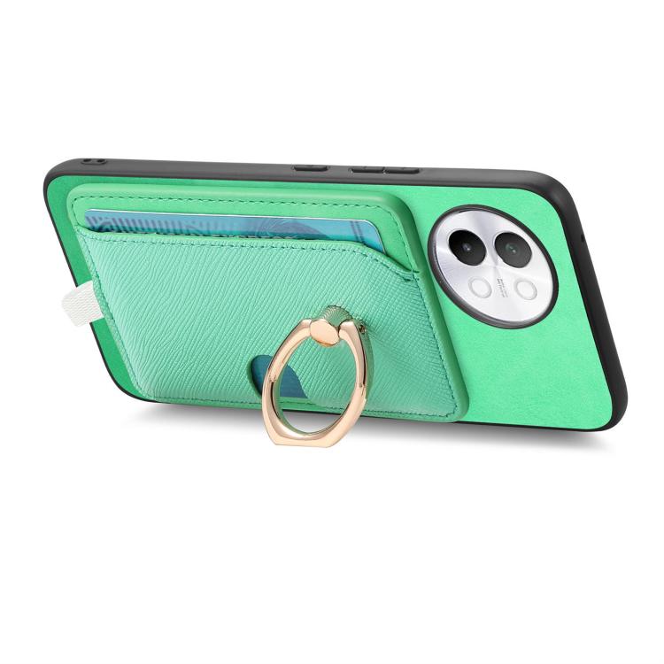 For vivo X100 5G Retro Cross Leather Ring Side Insert Card Bag MagSafe Phone Case