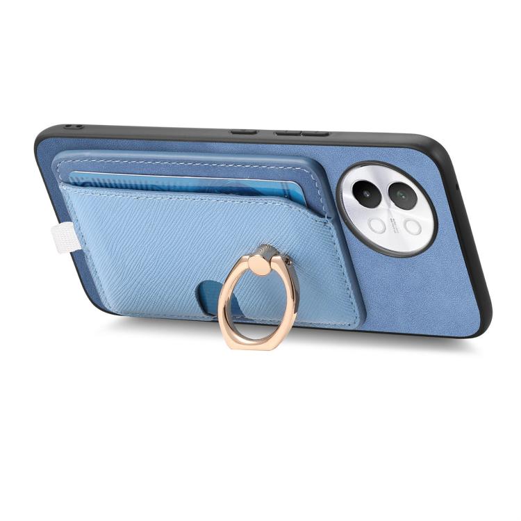For vivo iQOO 12 5G Retro Cross Leather Ring Side Insert Card Bag MagSafe Phone Case
