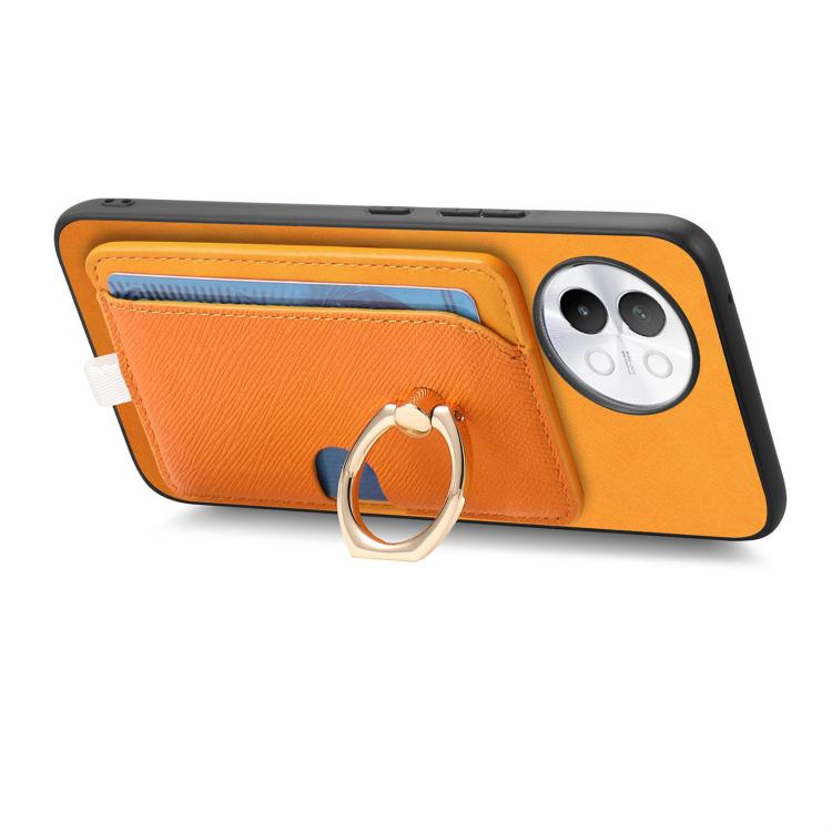 For vivo Y200 / V29e Retro Cross Leather Ring Side Insert Card Bag MagSafe Phone Case