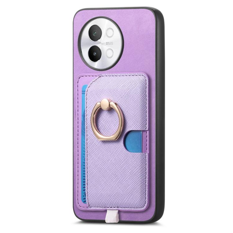 For vivo Y200 / V29e Retro Cross Leather Ring Side Insert Card Bag MagSafe Phone Case