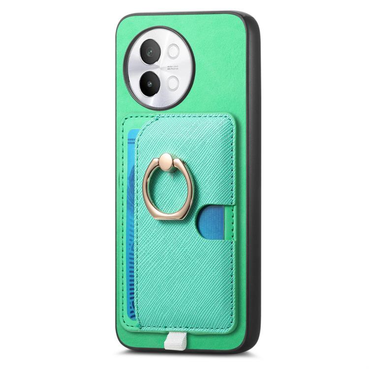 For vivo Y200 / V29e Retro Cross Leather Ring Side Insert Card Bag MagSafe Phone Case