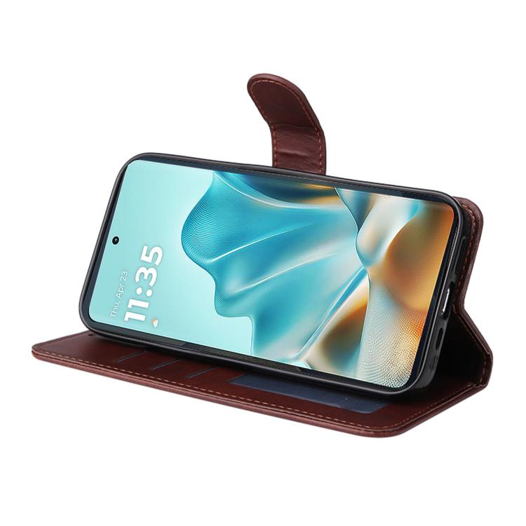 For Motorola Edge 60 Fusion ENKAY Card Wallet Calf Texture Leather Phone Case with Screen Film