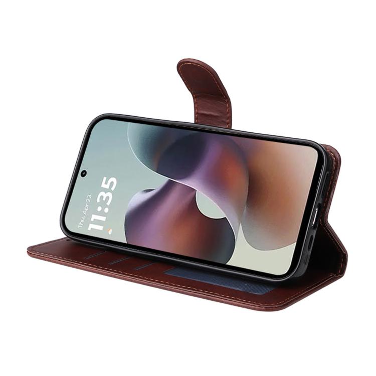 For Motorola Moto G56 / G66j / G66y 5G ENKAY Card Wallet Calf Texture Leather Phone Case with Screen Film