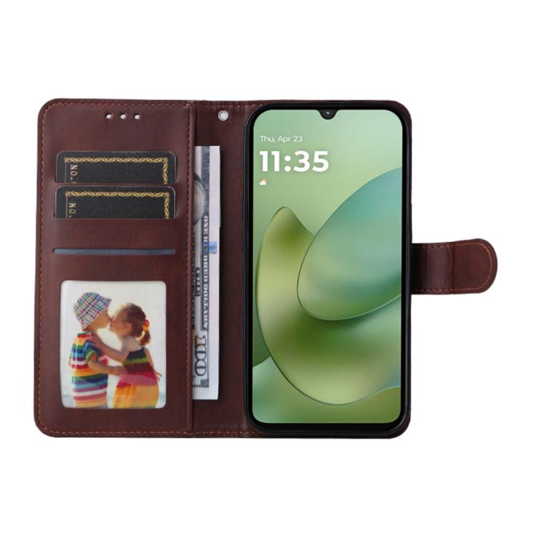 For Motorola Moto G06 4G / G06 Power 4G ENKAY Card Wallet Calf Texture Leather Phone Case with Screen Film