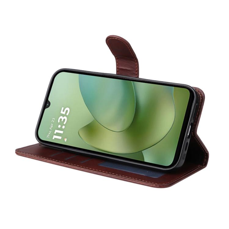 For Motorola Moto G06 4G / G06 Power 4G ENKAY Card Wallet Calf Texture Leather Phone Case with Screen Film