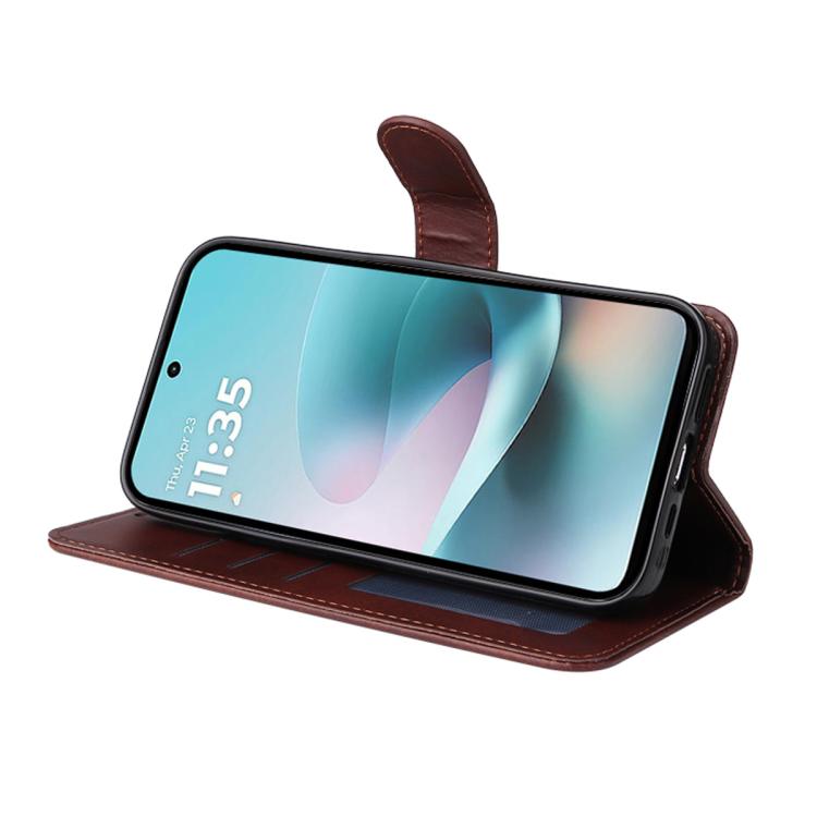 For Motorola Moto G67 Power ENKAY Card Wallet Calf Texture Leather Phone Case with Screen Film