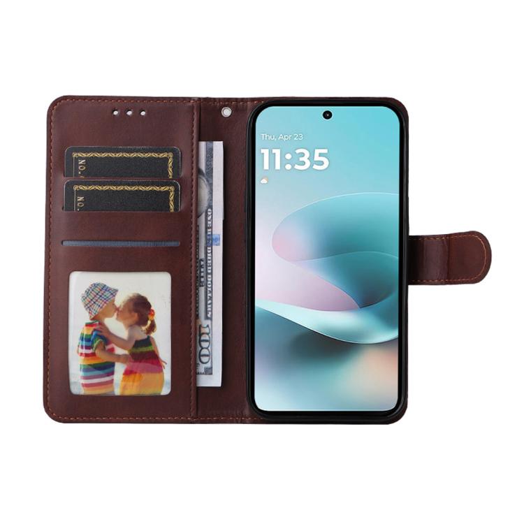 For Motorola Moto G67 Power ENKAY Card Wallet Calf Texture Leather Phone Case with Screen Film