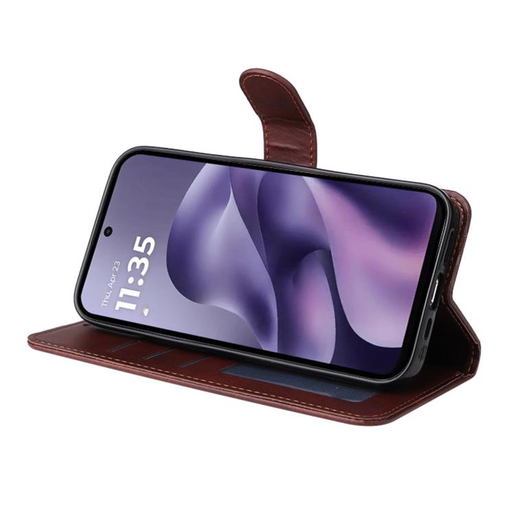 For Motorola Moto G67 5G / G77 5G ENKAY Card Wallet Calf Texture Leather Phone Case with Screen Film