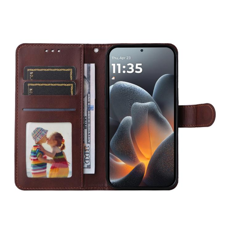 For Motorola Signature 5G ENKAY Card Wallet Calf Texture Leather Phone Case with Screen Film