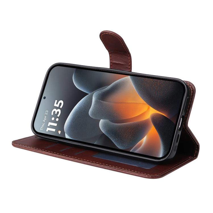 For Motorola Signature 5G ENKAY Card Wallet Calf Texture Leather Phone Case with Screen Film